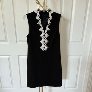 Jessica Howard Black and White Embellished Sheath Mini Dress size 8